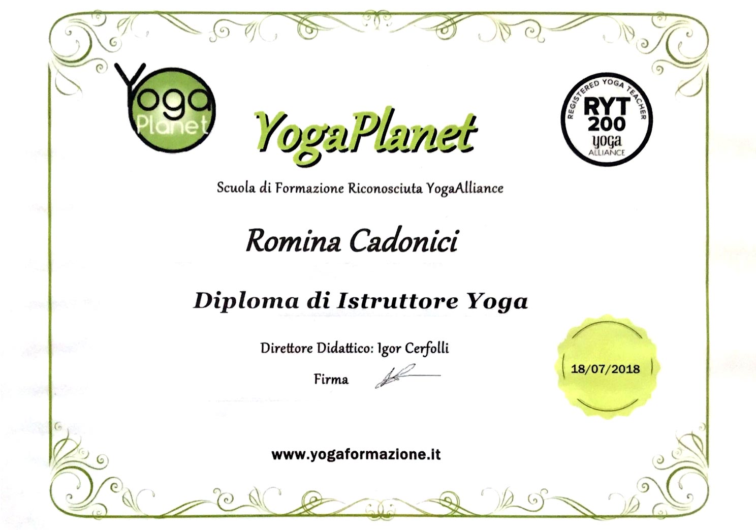 Formazione Yoga Romina Cadonici Yoga Planet Bologna